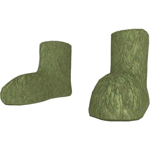 Зеленые пушистые сапоги