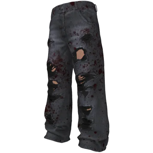 Серые джинсы с дырами и кровью