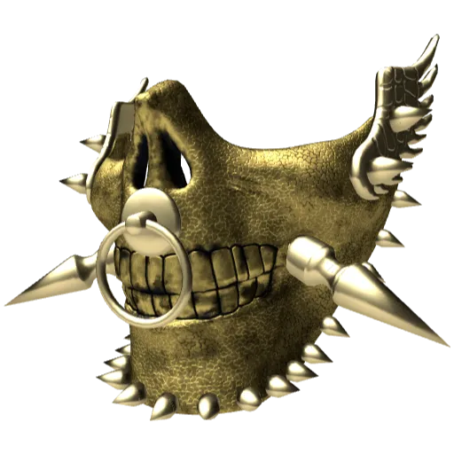 Золотая маска с шипами и зубами