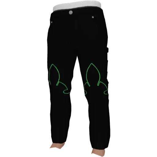 Черные с зеленым кожаные штаны Chrome Eyes