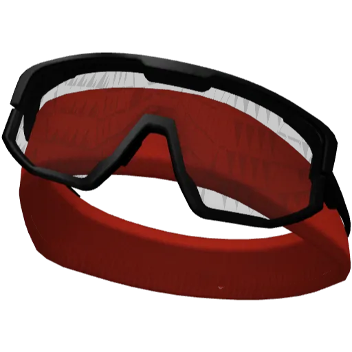 Красная повязка с черными очками