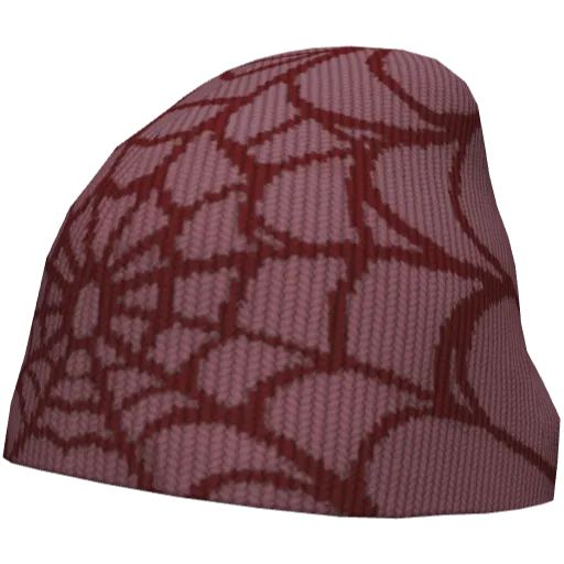 Розовая шапка с красной паутиной на глаза