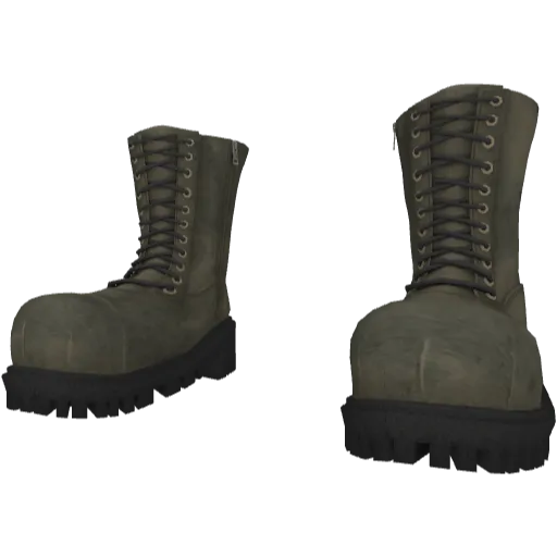 Зелено-серые высокие ботинки