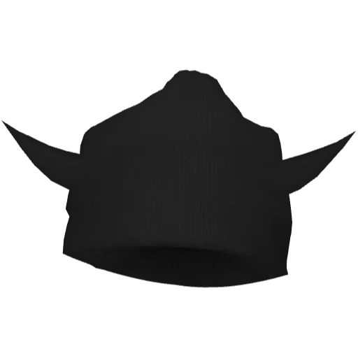 Черная шапка с рожками