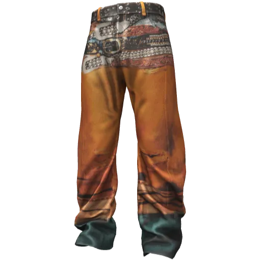 Оранжевые штаны с принтом