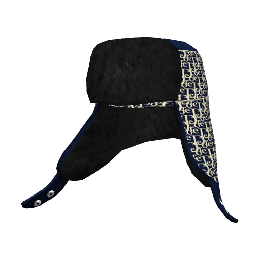 Синяя шапка-ушанка с золотым паттерном Deore