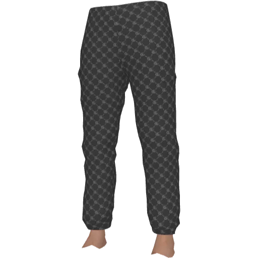 Серые штаны с паттерном Guchi