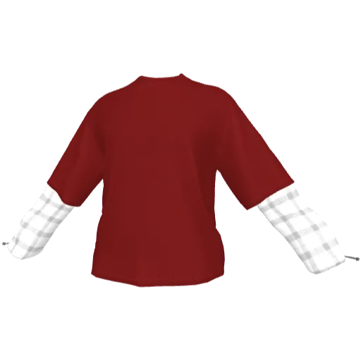 Кофта с рубашкой в клетку - Вариант 3