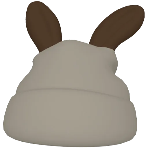 Белая с коричневым меховая шапка с ушами