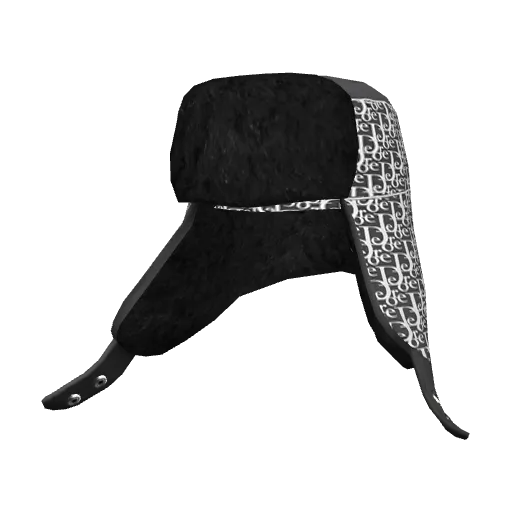 Cерая шапка-ушанка с серебряным паттерном Deore