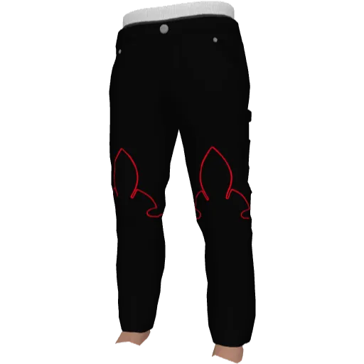 Черные с красным кожаные штаны Chrome Eyes