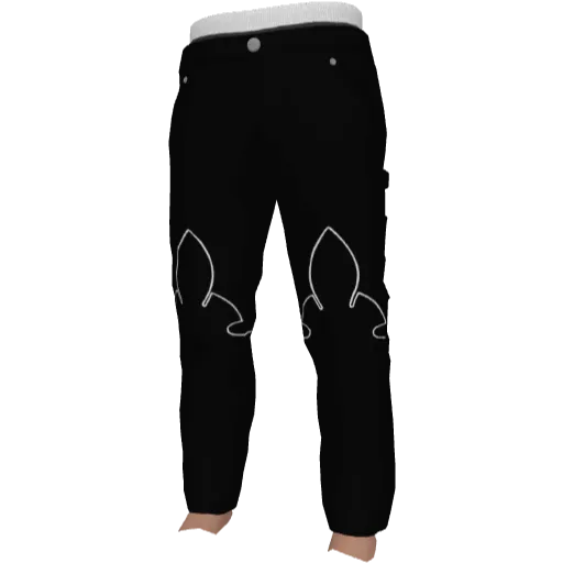 Черные с белым кожаные штаны Chrome Eyes