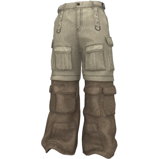 Бежево-коричневые широкие штаны с карманами