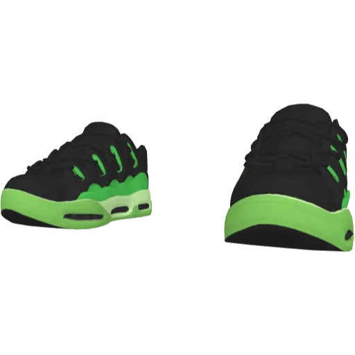 Черно-зеленые дутые кеды D3