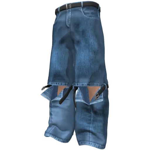 Голубые джинсы с прорезом