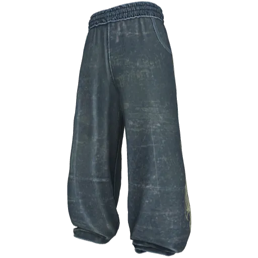 Синие широкие спортивные штаны с принтом