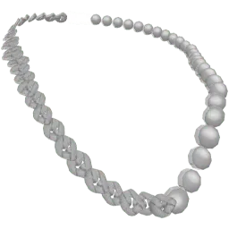 Серебряная цепь на половину из жемчуга