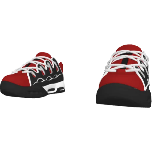 Черно-красные дутые кеды D3