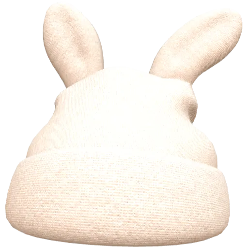 Бежевая меховая шапка с ушами