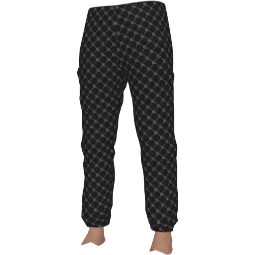 Черные штаны с паттерном Guchi