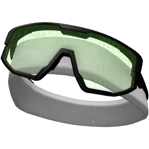 Белая повязка с зелеными очками