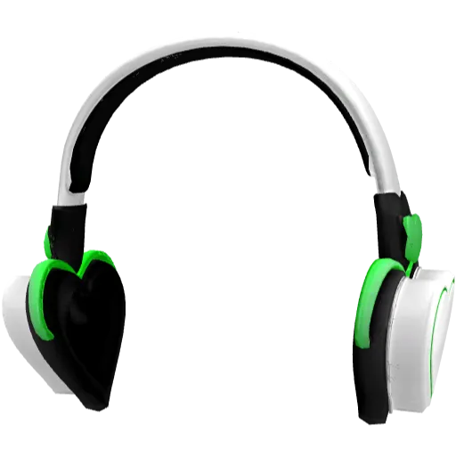 Бело-зеленые наушники