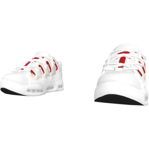 Бело-красные дутые кеды D3