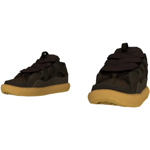 Темно-коричневые дутые кеды