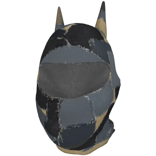 Серая джинсовая маска с рожками