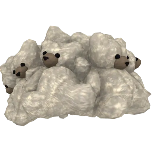 Белая меховая шапка с мишками