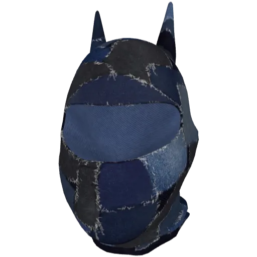 Синяя джинсовая маска с рожками
