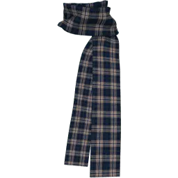 Синий длинный шарф в клетку