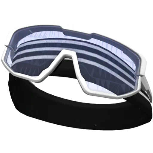 Чёрная в белую полоску повязка с бело-синими очками