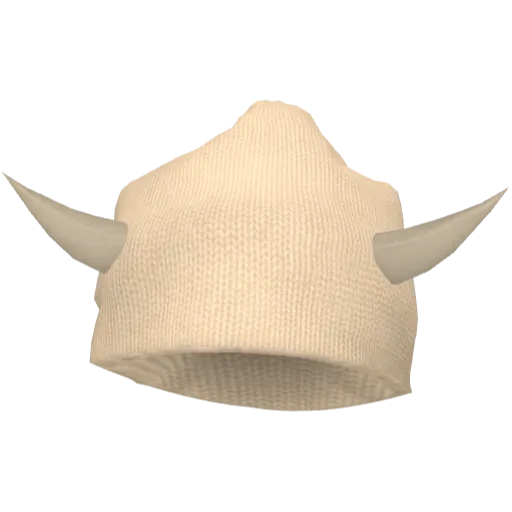 Бежевая шапка с рожками