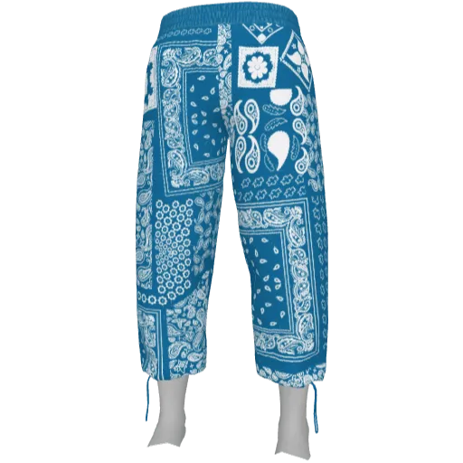 Голубые штаны с узорами