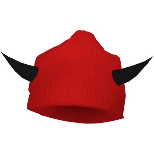 Красная шапка с черными рожками