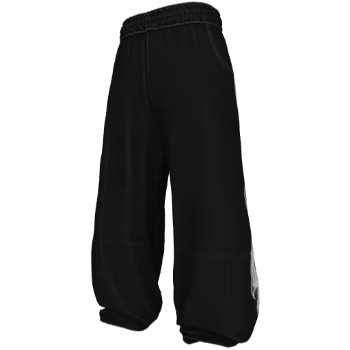 Чёрные широкие спортивные штаны с принтом