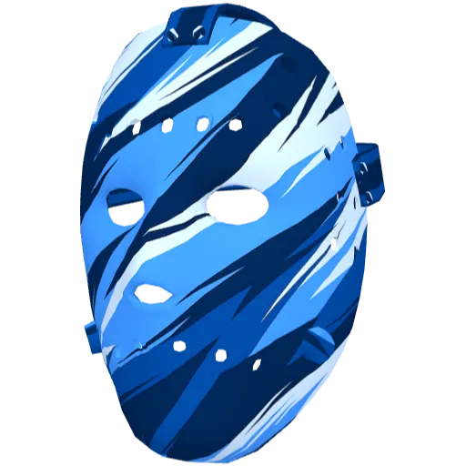 Бело-синяя хоккейная маска