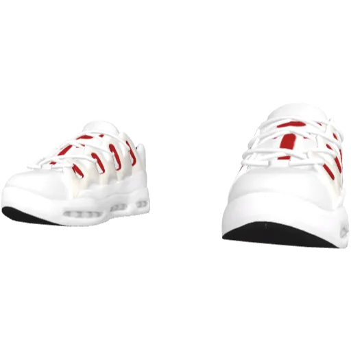 Бело-красные дутые кеды D3 (Luminoforo)