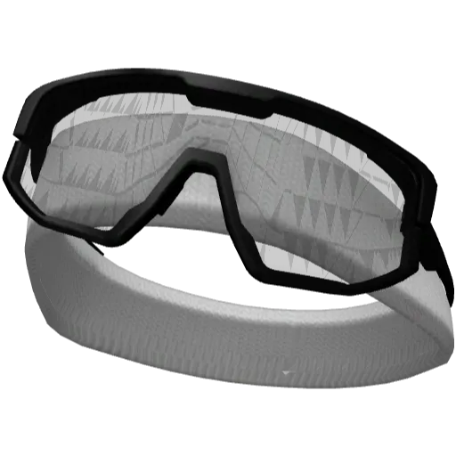 Белая повязка с черными очками