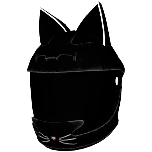 Мотошлем с ушами кота черный