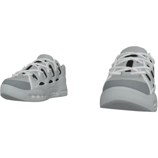 Бело-серые дутые кеды D3