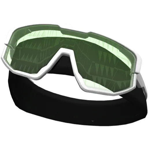 Чёрная повязка с бело-зелеными очками