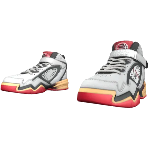 Белые кроссовки Los Angels с красными вставками