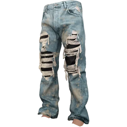 Голубые рваные джинсы
