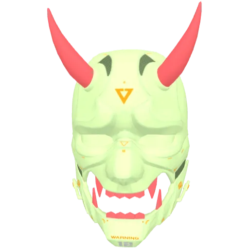 Зелено-розовая маска с рогами и зубами (Luminoforo)