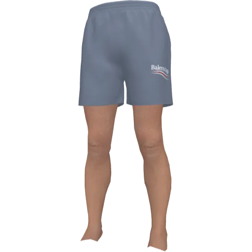 Голубые короткие шорты Balemciaga