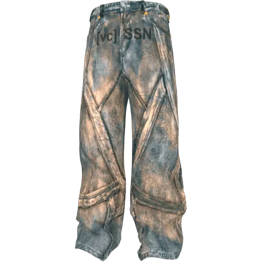 Сине-бежевые джинсы SSN