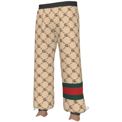 Бежевые спортивные штаны с паттерном Guchi