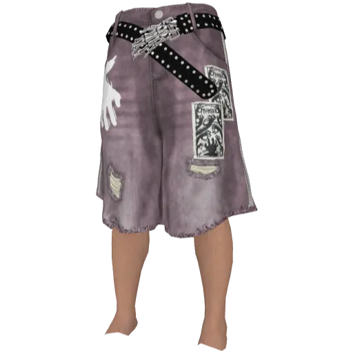 Розовые шорты с ремнем руки скелета